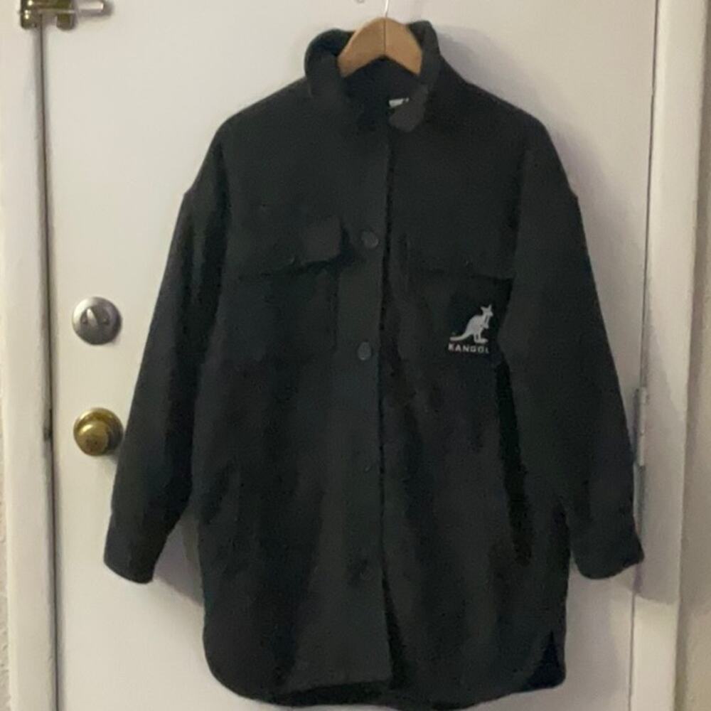 Kangol X H&M Shacket S Oversized Shirt Jacket Quilted Lining Dark Grey Unisex